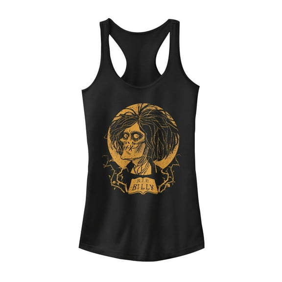 Junior's Hocus Pocus Billy Zombie Portrait Racerback Tank Top Black Large