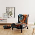 thumbnail image 2 of Designart "Dynamic VORTEX" Orange Spiral Upholstered Accent Chair - Modern Arm Chair For Bedroom, 2 of 5