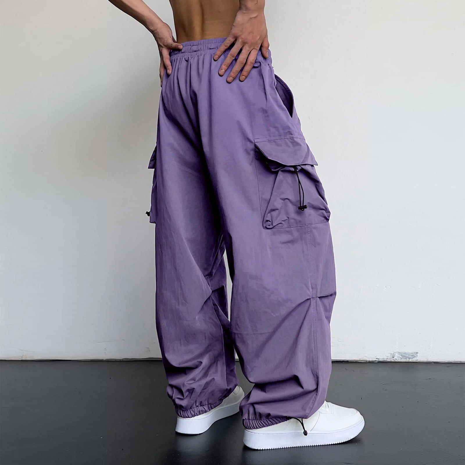 Harajuku Oversized Cargo Parachute Pants Men Streetwear