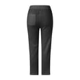 thumbnail image 4 of Women Casual High Waist Pants Drawstring Capri Pants With Pockets Wide Leg Cropped Pants For Women Pants for Women Work Casual Short Womens Work Pants Business Casual Soft Sweatpants for Women Womens, 4 of 5