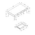 thumbnail image 4 of Monarch Specialties Coffee Table, Accent, Cocktail, Storage, Living Room, 44"L, Walnut Laminate, 4 of 12