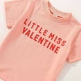 thumbnail image 7 of Toddler Outfits for Girls Valentine's Day Letter Print Short Sleeve Shirt and Heart Flare Pants Two Piece Set for Kids Summer Pink 2 Years-3 Years, 7 of 7