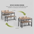 thumbnail image 5 of 4-Piece Dining Table Set for 4, Kitchen Table with 2 Chairs & Bench, Compact Furniture for Small Space & Apartment Grey, 5 of 6