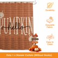 thumbnail image 3 of Orange Fall Pumpkins Shower Curtains for Bathroom, Thanksgiving Autumn Modern Plaid Waterproof Fabric Shower Curtain, Decorative Bathroom Curtain for Bathtub, 72"x72", No Hooks Included, 3 of 9