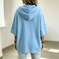 thumbnail image 4 of Women's Oversized 3/4 Sleeve Sweatshirt, Loose Fit Drawstring Shirt, Lightweight Casual Fall Outwear, 4 of 6