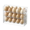 thumbnail image 4 of Ongmies Flippable 3-Layer Egg Holder for Refrigerator – Large Capacity Clear Acrylic Egg Storage Container, Side Door Organizer, Holds 30 Eggs, 4 of 6