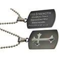 thumbnail image 2 of Philippians 4:13 Black Dog Tag Cross, Stainless Steel With Bead Chain, 2 of 3