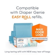 Diaper Genie Signature White Pail Includes 1 Easy Roll Refill with 18 Bags