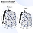thumbnail image 4 of Japuie blue Snowflake Prints Durable Canvas Laptop Backpack - Water-Resistant, Adjustable Shoulder Strap, Large Capacity for 15-17in Laptops, Stylish & Lightweight for School, Work & Travel, 4 of 5