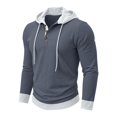 thumbnail image 6 of Admvng Mens Hooded Shirt Drawstring Hood Long Sleeve Casual Hoodie, 6 of 6