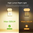 thumbnail image 2 of Night Light Plug In, Bright Motion Sensor Night Light (120 Lumens), Dimmable Smart Led Night Lights Plug Into Wall, 1-120Lm Brightness Nightlight For Bathroom, Hallway, Garage, Toilet (4 Pack), 2 of 7