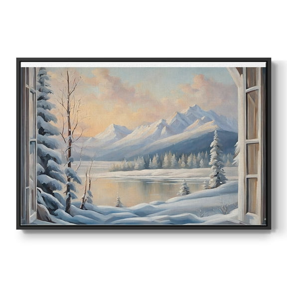 Vintage Landscape-CCXVI By Wexford Home Framed in Black Wood Gallery Wrapped Canvas 17 in. x 25 in.