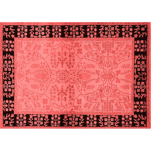 Ahgly Company Indoor Rectangle Oriental Red Industrial Area Rugs, 8' x 12'