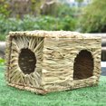 thumbnail image 2 of NETSENG Extra Large Grass House for Rabbits,Hand Crafted Natural Grass Hideaway Foldable Bed Hut with Openings Playhouse for Bunny Guinea Pig Chinchilla Ferret for Play and Sleep 38cm*28cm*25cm, 2 of 4