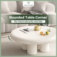 thumbnail image 3 of Guyii 31.69" Cream White Coffee Table, Round Coffee Table with 4 Legs, Modern Tea Table for Living Room, 3 of 8