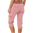 thumbnail image 4 of HAPIMO Workwear Capri Pants with Pcoket for Women Retro Solid Color High Rise Trousers Trendy Clothes Leisure Relaxed Pink XXXL, 4 of 6