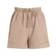 thumbnail image 5 of Bovemsi Womens Shorts Casual Summer Beach Fashion Drawstring Elastic Waist Solid Color Comfy Soft With Pockets Running Shorts, 5 of 5