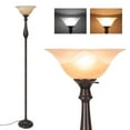 thumbnail image 1 of Torchiere Floor Lamp for Living Room,Standing Lamp with Glass Shade,Iron Brushed Nickel Floor Lamps, 1 of 7