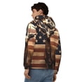 thumbnail image 4 of Goofa Deer American Flag Vintage Pattern Mens Full-zip Hoodie, Zip-up Pullover Hooded Sweatshirt, Kangaroo Pocket Hoodie Ideal for Daily Wear, Travel, and Home-Medium, 4 of 5