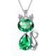 thumbnail image 1 of Juwaliy Collar de Piedra Natal de Mayo con Dije de Gato, Joyería de Plata de Ley 925 con Esmeralda Verde, Regalo de Cumpleaños de Navidad para Mujer, Hija, Esposa, Madre, 1 of 7