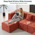 thumbnail image 6 of BEHOST 130" 6-Piece Modular Sectional Sofa with 2 Movable Ottomans, U-Shaped Cloud Couch for Living Room, Modern Chenille Deep Seat Sofa Set, Flexible Oversized Sleeper Couches, Christmas Rust Red, 6 of 11