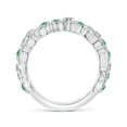 thumbnail image 2 of ANGARA Natural Nature Inspired Round Emerald & Diamond Vine Ring in 14K White Gold for Women (Size-1.8mm) | May Birthstone, Birthday, Anniversary, Jewelry Gift for Women | Natural Emerald Ring, 2 of 11