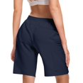 thumbnail image 5 of WTOBBY Women's Casual Hiking Shorts with Secure Side Pockets, Breathable Fabric for Summer Activities, Perfect for Walking, Camping, and Everyday Outdoor Use - Versatile and Stylish,Navy S, 5 of 5