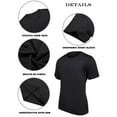 thumbnail image 5 of Big Men's Compression Dry Fit T Shirt Moisture Wicking Athletic Tees Exercise Fitness Activewear Short Sleeves Shirt Gym Workout Top T-Shirt, 2PACK S-3XL, 5 of 7