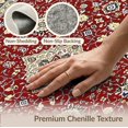 thumbnail image 6 of ODIKA 8'x10' Washable Area Rug Vintage Web Border Scroll Distressed Carpect Deepburgundy Pink for Living Room, Under Sectional, Family , Durable, Non-Slip, 6 of 7
