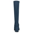 thumbnail image 5 of BLISSFUL STEP Women's Knee High Boots Side Zipper Faux Suede Block Chunky Heels Navy Blue 8, 5 of 7