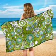 thumbnail image 4 of Kuiaobaty Groovy Flower Print Towel Car Seat Covers Front Seats with Storage Bag 60 x 33 Inch Sweat Towels for Car Seats Universal Fit Truck Sedan SUV, Machine Washable, Green, 4 of 7