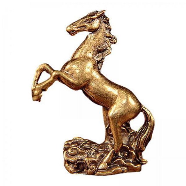 Escultura de caballo,Escultura de caballo de vaquero del pintada a mano,Decoraciones de escritorio de estatua de caballo de bronce antiguo,Estatuillas de caballo micro talladas de cobre
