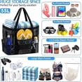 thumbnail image 2 of Mesh Beach Bag Tote Bag for Women, Foldable Swim Large Beach Tote Bag with Zipper Pockets Sandproof A/Black 26-27s, 2 of 5