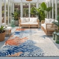 thumbnail image 2 of 4'x6' Area Rugs, Orange Navy Blue Coral Indoor Outdoor Area Rug for Living Room Bedroom, Summer Beach Coastal Rustic Washable Bathroom Rugs Kitchen Floor Carpet Mats Home Decor Aesthetic, 2 of 8