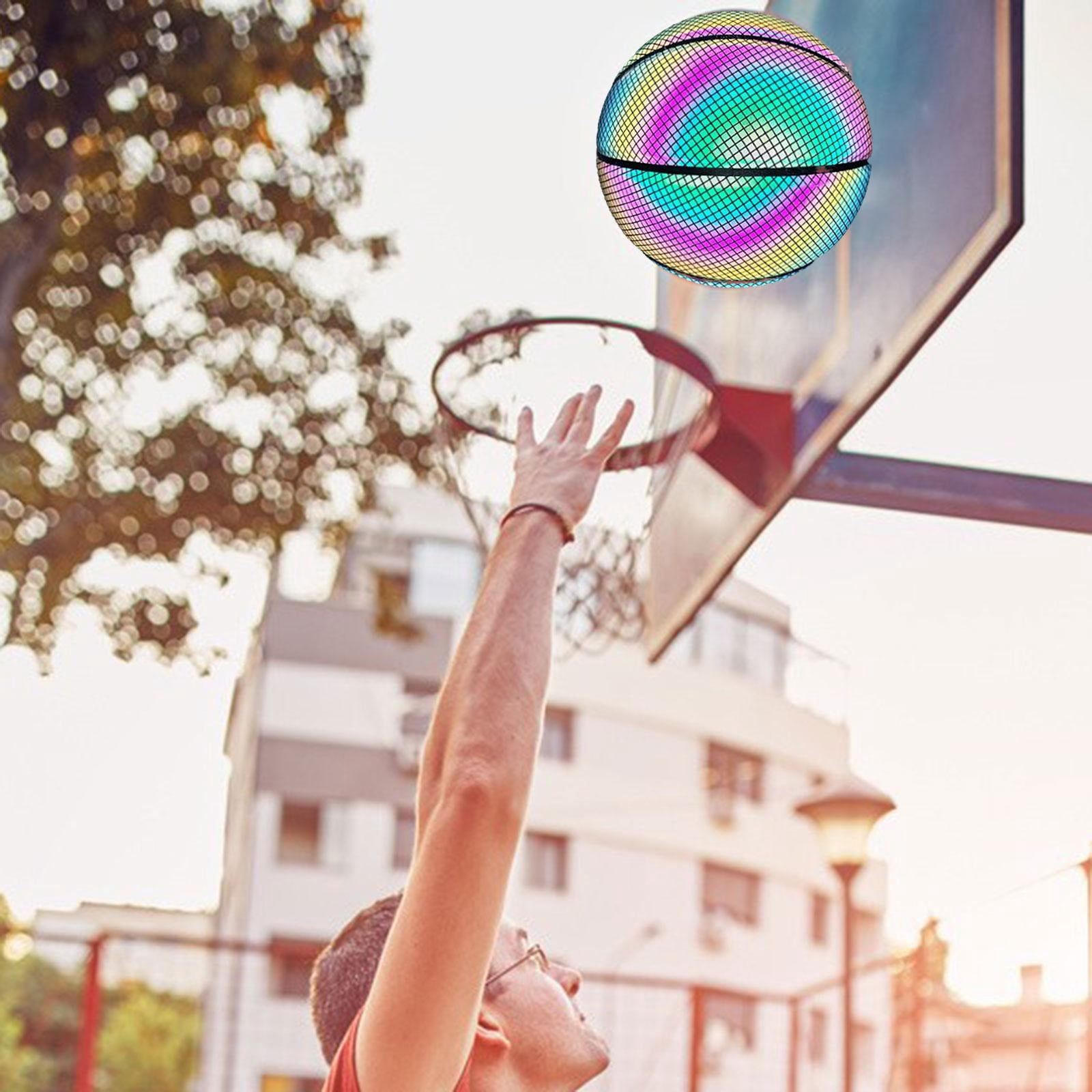 PU Glowing Basketball Training Equipment Glow in The Dark for Girls Boys Style E