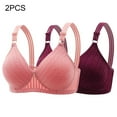 thumbnail image 2 of 2 PCS Women's Push Up Wireless Bras Support Push Up Breathable Bra Solid Color Everyday Bra Comfortable Underwear Bralettes, 2 of 5