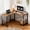 Rustic Brown, variant on Kelno 50 Inch L Shaped Computer Desk Corner Desk with CPU Stand Side Storge Bag Study Writing Table, White