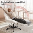 thumbnail image 3 of Daluvenix Office Chair, Ergonomic Extra Wide Big Desk Chair with Retractable Footrest, Height Adjustable Swivel Teddy Fleece Mid Back Home Chair with Wheels, White, 3 of 11