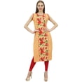 thumbnail image 1 of Bimba Kurti Droite Imprimée en Coton Pêche pour Femme Indienne Ethnique Décontractée Kurta-18, 1 of 6