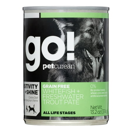Go! Sensitivity + Shine Grain-Free Whitefish & Trout Pate Canned Dog Food, 13.2 oz Pack of (Best Canned Dog Food For Senior Dogs)
