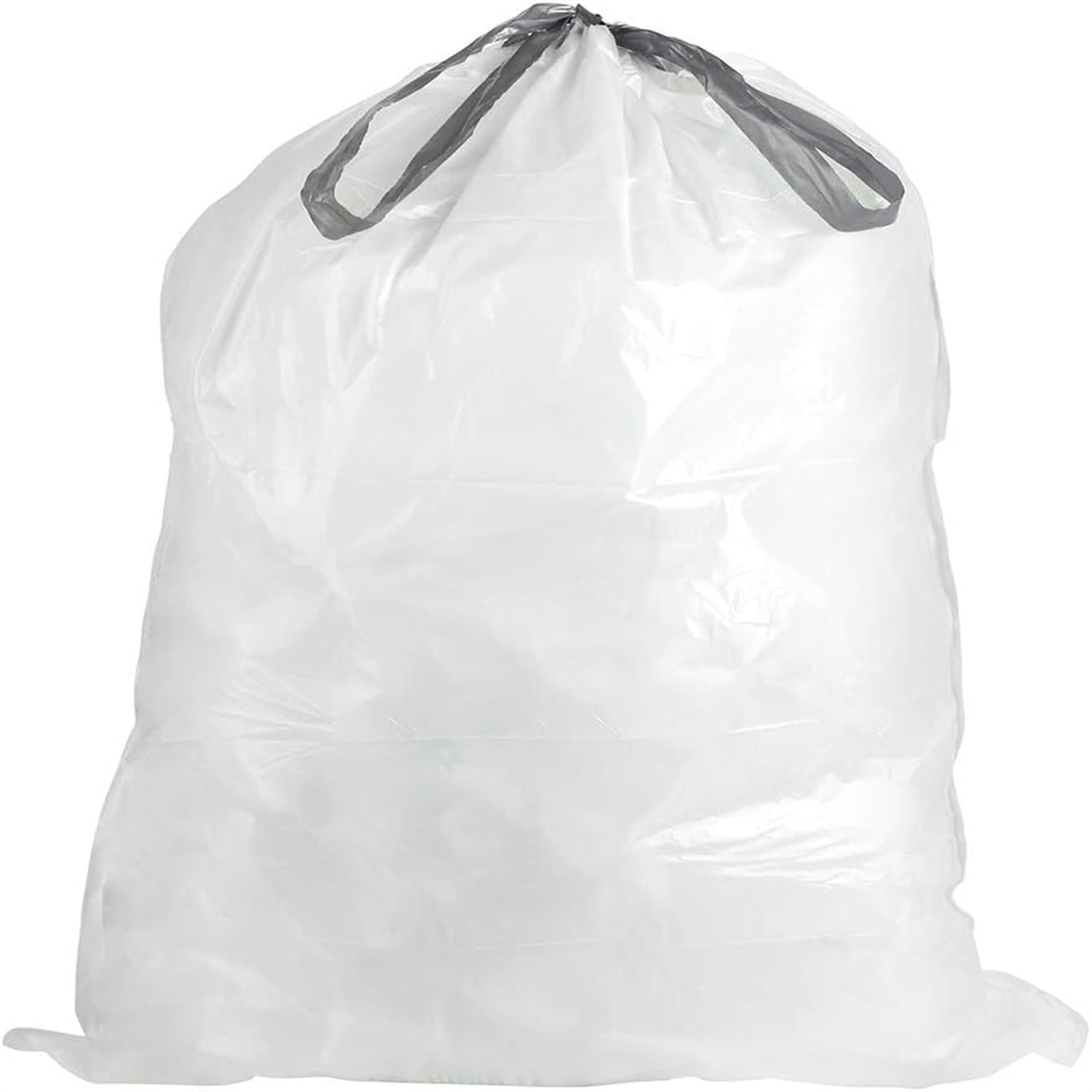 Custom Fit Trash Bags, White Drawstring Garbage Bags Liners, 10 Gallon / 38 Liters, 24" x 28" (200 Count) Heavy Duty Trashbags Home Essentials Large