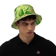 thumbnail image 4 of Kll Green Avocado Bucket Hat for Women Men Packable Travel Beach Sun Hat Outdoor Rave Accessories Reflective Fisherman Cap, 4 of 6