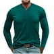 thumbnail image 2 of pstuiky Camisas de invierno de manga larga para hombre, Suéter deportivo informal de color liso con cuello redondo y botones para hombre, blusa de manga larga con cuello redondo Tops de hombre xl, 2 of 7