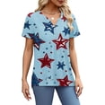 thumbnail image 4 of HEILAU Independence Day Shirts for Women American Flag Graphic Tees 4Th Of July V Neck 2025 Button Short Sleeve Summer Shirt Patriotic Tops, 4 of 8