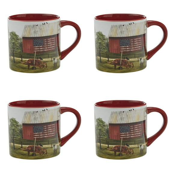 Park Designs Life On The Farm Mug Set - Red