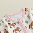 thumbnail image 6 of Cjfdfy Newborn Baby Boy Girl Western Fall Clothes Cowgirl Cactus Horse Print Long Sleeve Side Zipper Romper Infant Cute Farm Fall Winter Outfit 0-18 Months, 6 of 9