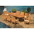 thumbnail image 4 of Grade-A Teak Dining Set: 8 Seater 9 Pc: 94" Oval Table And 8 Leveb Stacking Arm Chairs Outdoor Patio WholesaleTeak #51LV2209, 4 of 5