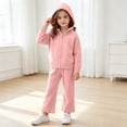 thumbnail image 2 of Cethrio Girls Knitted Outfit Sets, Fall 2 Piece Long Sleeve Casual Girls' Clothing Sets Pink Size 6, 2 of 7