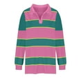 thumbnail image 3 of RXIRUCGD Blouse Décontractée Mode à Rayures Col en V Manches Longues pour Femmes, Rose, Taille : TG, 3 of 4