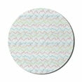 thumbnail image 1 of Colorful Mouse Pad for Computers, Waving Horizontal Lines in a Geometrical Style Pixel Zigzag Pattern Lively Colors, Round Non-Slip Thick Rubber Modern Mousepad, 8" Round, Multicolor, by Ambesonne, 1 of 2